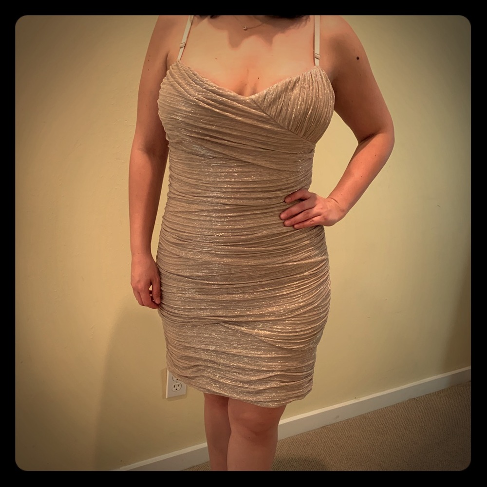 Gold cocktail dress